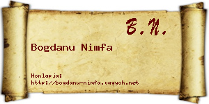 Bogdanu Nimfa névjegykártya